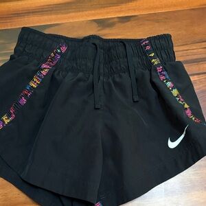 Nike Black Girls Shorts with Multicolor Trim